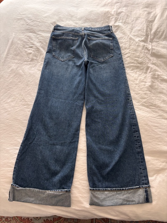 Agolde Dame High Rise Wide Leg Jeans in Control - Size 29, Dark Wash - Picture 4 of 5
